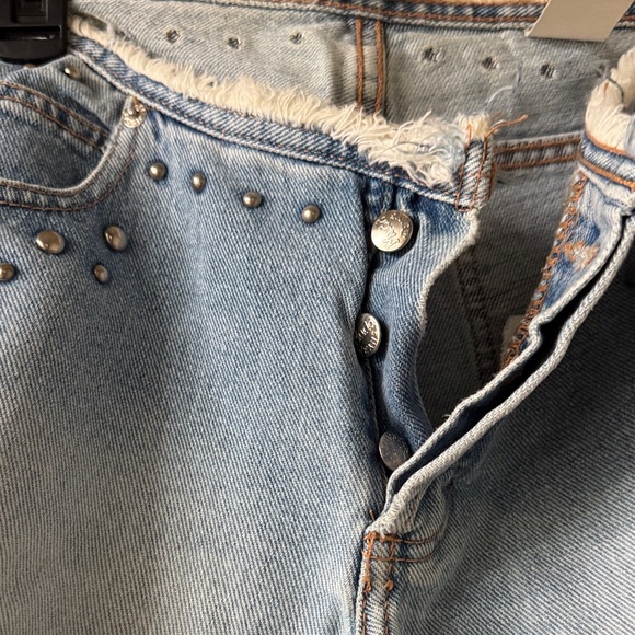 Mudd Light Blue Flare Jeans with Stud Accents - Picture 4 of 6